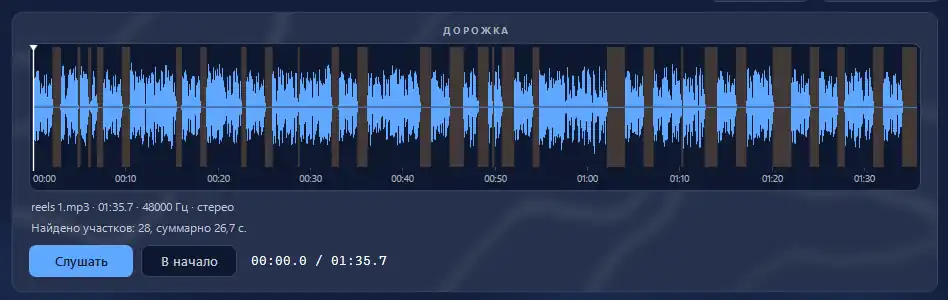 Поиск запрещённых слов в аудиофайле